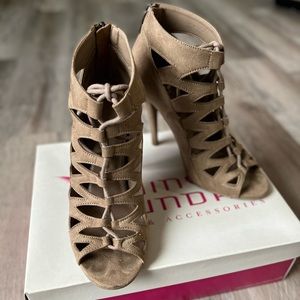 Chinese Laundry - Lace Up Nude Heels (Size 8)